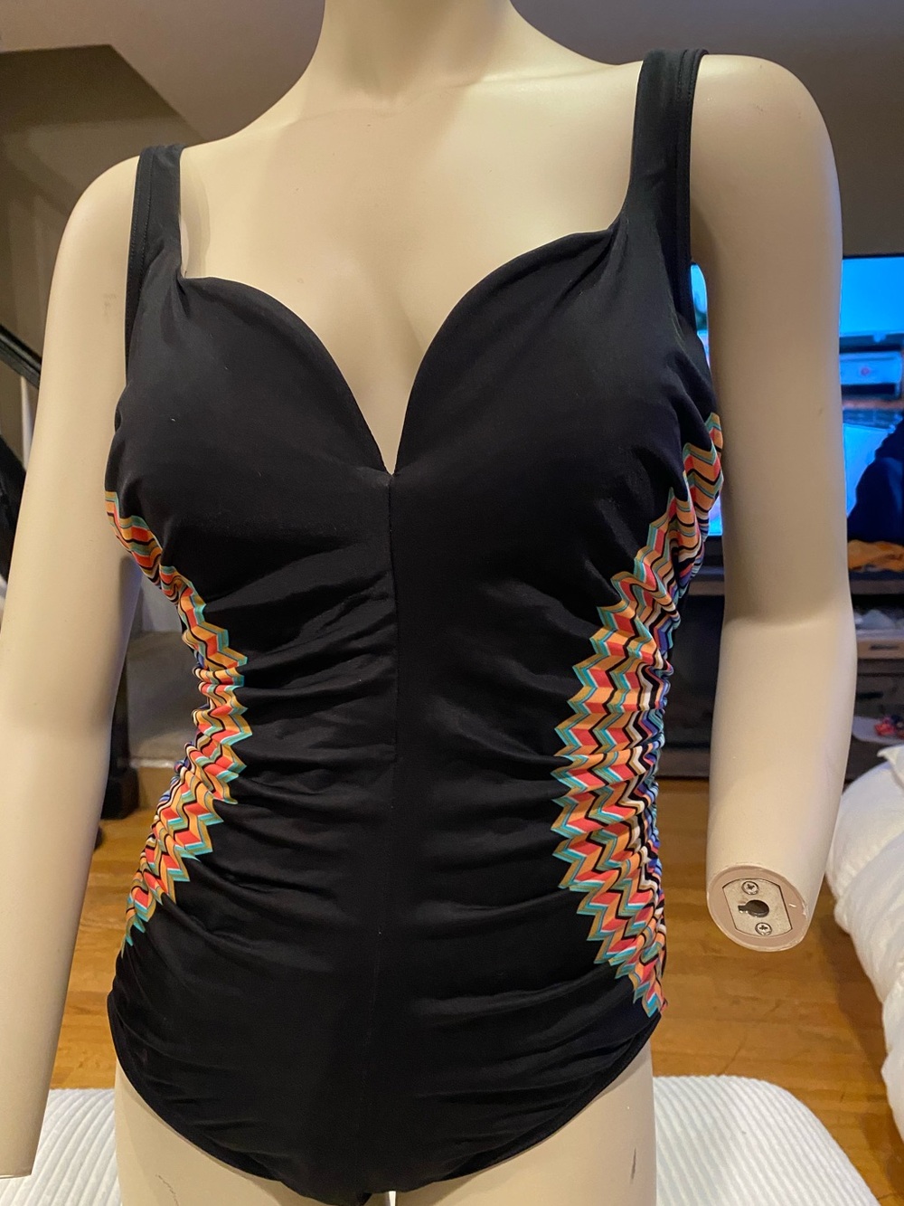 Miraclesuit Black One-Piece Swimsuit with Subtle Scoop Neck